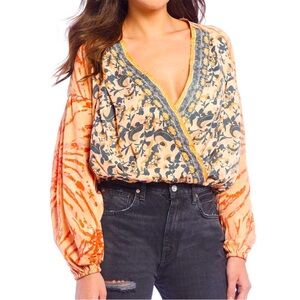 🦁 Free People V-Neck Crossover Blouse